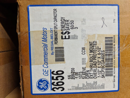 GE 3656, 1/6 HP, 208-230 Volts, 5KCP39CGA402ES